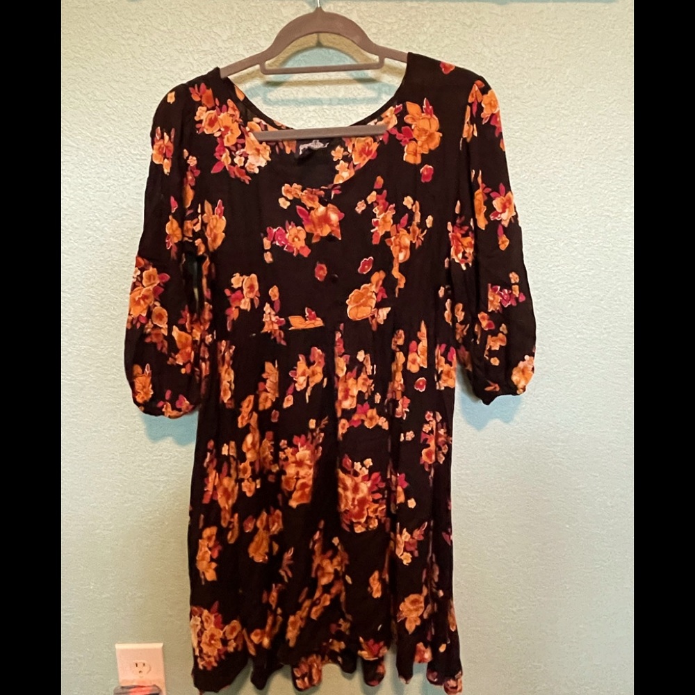 Angie Floral Scoop Neck Dress